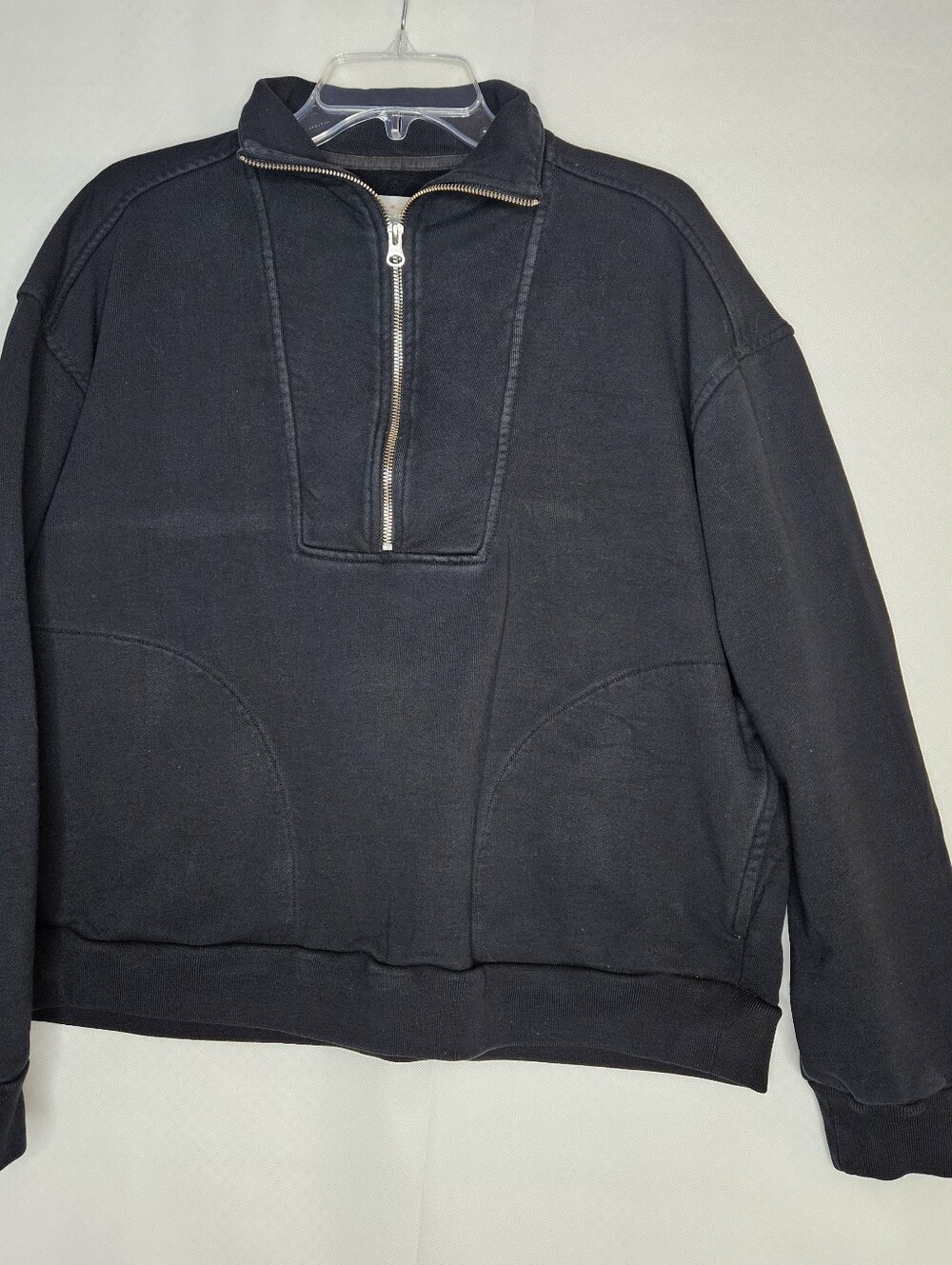Everlane Organic Cotton The Track Half-Zip Sweatshirt Blue Pullover Size XL